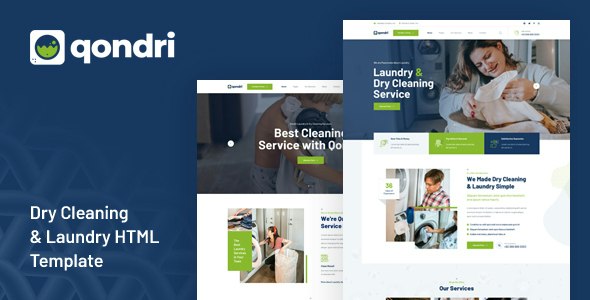 Qondri 1.0 – 干洗和洗衣 HTML 模板下载