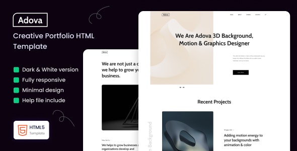 Adova 1.0 – 创意作品集HTML模板下载
