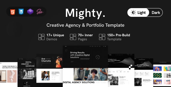 Mighty 1.0 – 创意机构和作品集展示HTML模板下载