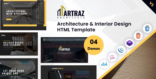 Artraz 1.0 – 建筑与室内设计 HTML 模板下载