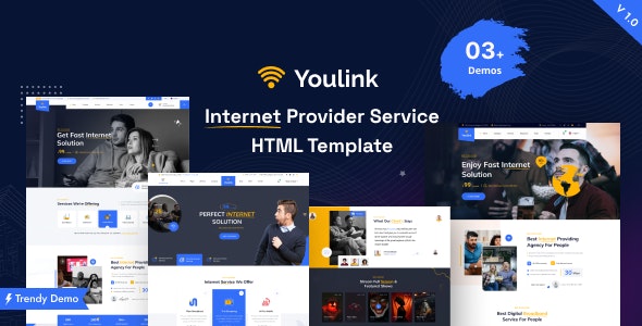 Youlink 1.0 – 宽带和互联网服务 HTML5 模板下载 + RTL