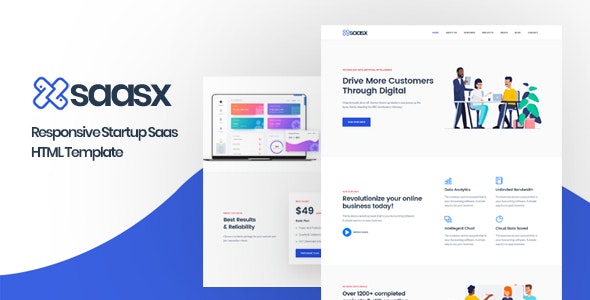 SaasX 1.0 – Saas 启动 HTML 模板下载