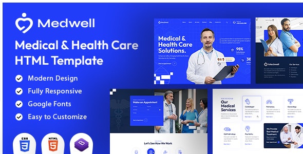 Medwell 1.0 – 医疗保健 HTML 模板下载