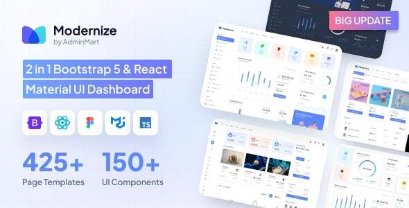 Modernize v3.0 – Bootstrap 5 和 React MUI 管理仪表板模板下载