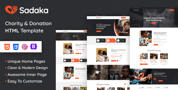 Sadaka 1.0 – 非营利慈善机构 HTML 模板下载