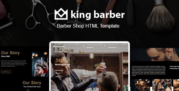 King Barber 1.0 – 理发店HTML模板下载
