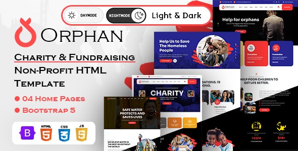 Orphan 1.0 – 慈善和筹款非营利 HTML 模板下载