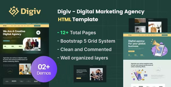 Digiv 1.0 – 数字营销机构 HTML 模板下载