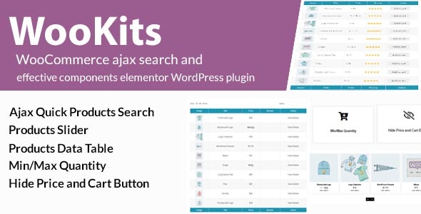 Wookits v1.1.0 – WooCommerce ajax 搜索和有效组件 elementor WordPress 插件下载