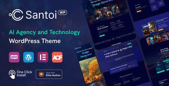 Santoi v1.2 – AI 机构和技术 WordPress 主题下载