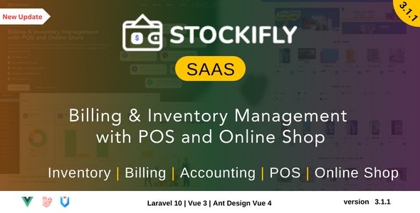 Stockifly SAAS v3.1.2 使用 POS 和网上商店进行计费和库存管理源码下载