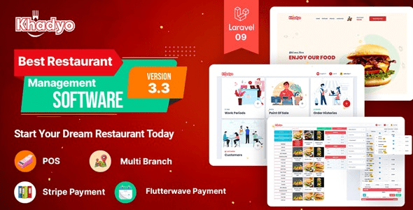 Khadyo Restaurant Software v3.5.0 带 POS 的在线食品订购网站源码下载