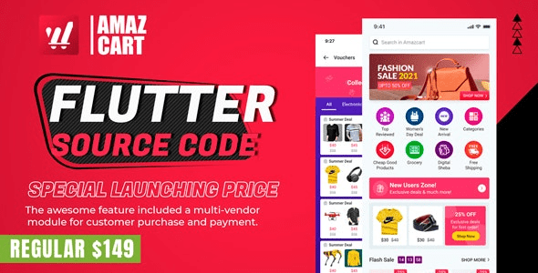 Flutter AmazCart v3.0 适用于 Android 和 iOS 的电子商务 Flutter 源代码下载