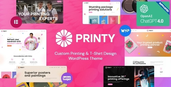 Printy v1.0 定制印刷和 T 恤设计 WordPress 主题下载