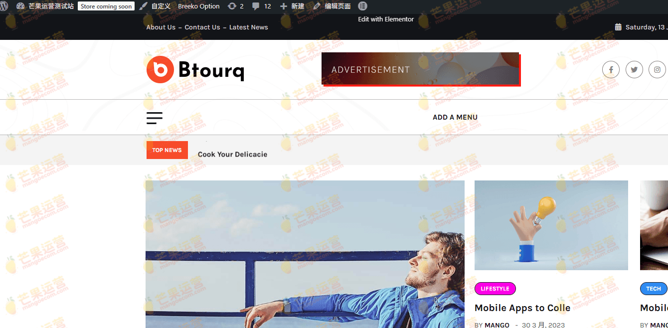 Btourq WordPress 新闻杂志主题下载