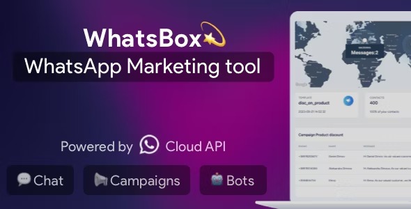 WhatsBox v2.1 WhatsApp 营销 – 批量发件人、聊天、机器人、SaaS源码下载