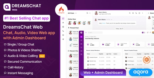 DreamsChat Web (4 March 2024)- 带有管理仪表板的聊天、音频、视频 Web 应用程序源码下载