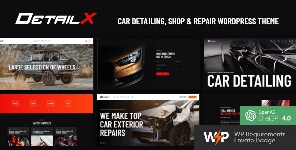 DetailX v1.6.0 汽车美容、商店和维修 WordPress 主题下载