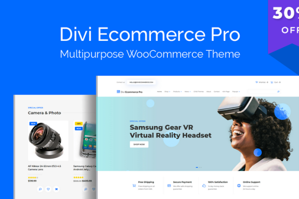 Divi Ecommerce Pro v1.0.10 WooCommerce 店面子主题下载