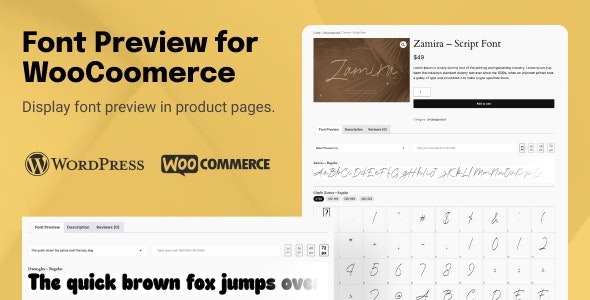 TW Font Preview for WooCommerce v1.0 字体设计师字体预览插件下载