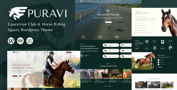 Puravi v1.0.1 马术俱乐部及骑马运动主题下载