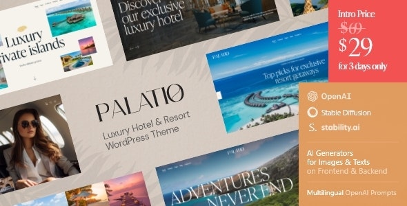 Palatio v1.0 – 豪华酒店和度假村 WordPress 主题下载