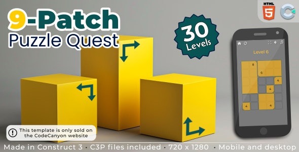 9-Patch Puzzle Quest v1.0 HTML5 益智游戏源码下载