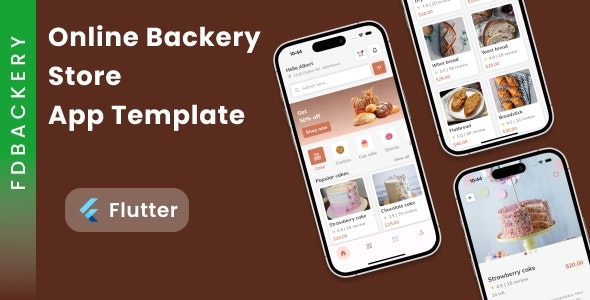 FDBackery v1.0 Flutter 中的在线 Backery 商店应用程序模板app源码下载