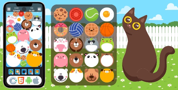 Premium Game – Animal Merge – HTML5 Game, Construct 3 v1.0 HTML5游戏源码下载