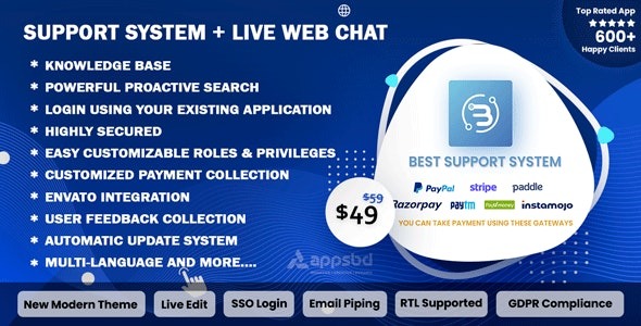 Best Support System v.4.1.4 – 实时网络聊天和客户工单和工单帮助中心源码下载