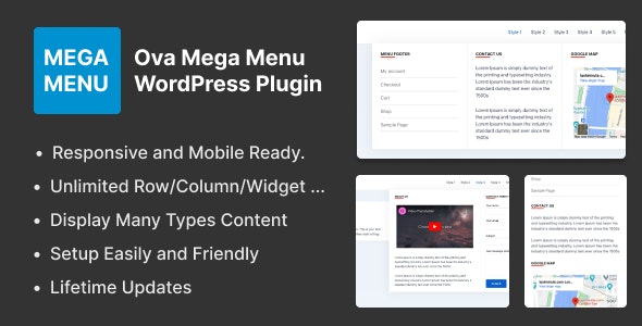 Ova Mega Menu WordPress Plugin v1.0.1 Ova Mega 菜单 WordPress 插件下载