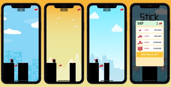 Stick Hero iOS Game SpriteKit Swift 5 (28 March 2024) 游戏源码下载