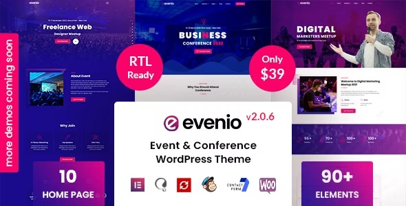 Evenio v2.0.7 活动会议 WordPress 主题下载