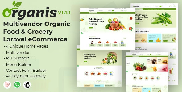 Organis v1.2.1 多供应商有机食品和杂货 Laravel 电子商务源码下载