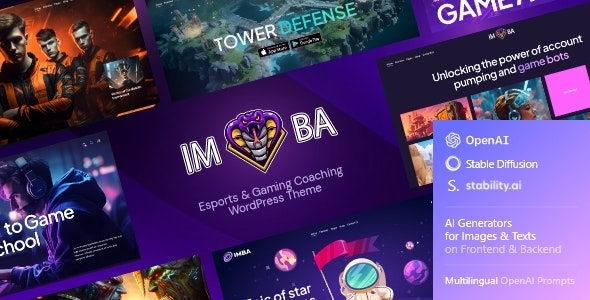 Imba v1.1.0 – 电子竞技和游戏辅导 WordPress 主题下载