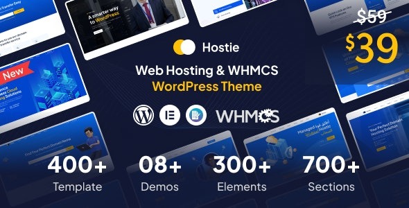 Hostie v1.1.1 虚拟主机和 WHMCS WordPress 主题下载