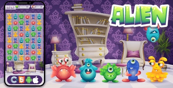 Alien Connect v1.0 HTML5 游戏源码下载