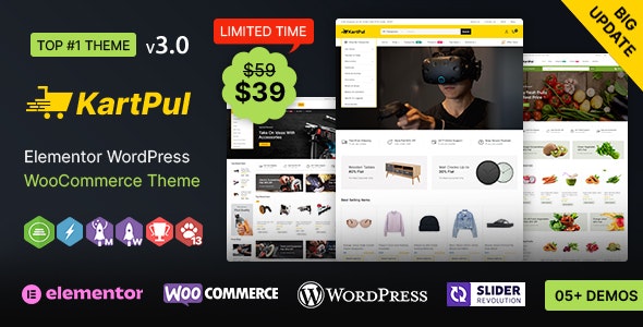 KartPul WP v3.0.1 – Elementor 多功能 WooCommerce 主题下载