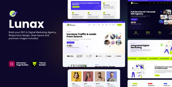 Lunax v1.1.2 数字营销机构和 SEO WordPress 主题下载