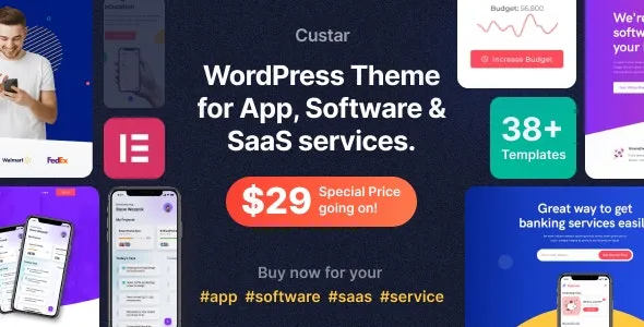 Custar v1.2.7 软件和应用程序 WordPress 主题下载