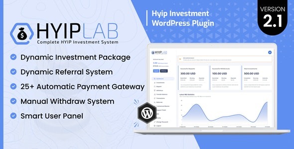 HYIPLab v3.0 HYIP 投资 WordPress 插件