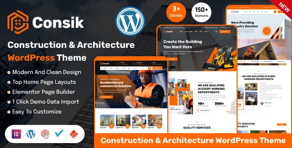 Consik v1.0.0 – 建筑与建筑 WordPress 主题下载