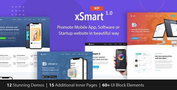 xSmart v1.2.9.4 技术演示、促销营销和广告代理中的应用程序登陆页面 WordPress 主题下载