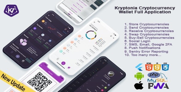 Kryptonia Cryptocurrency Wallet App v2.0 加密货币钱包应用程序app源码下载