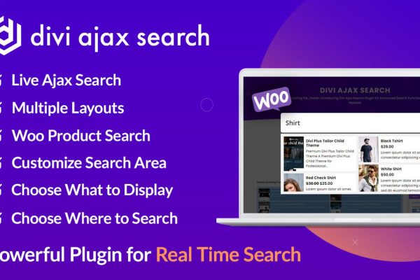 Divi Ajax Search v1.1.3 实时显示搜索结果插件下载