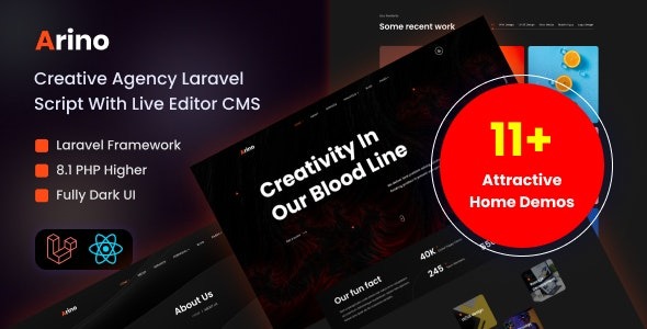 Arino v3.1 创意机构 Laravel 脚本与实时编辑器 CMS源码下载