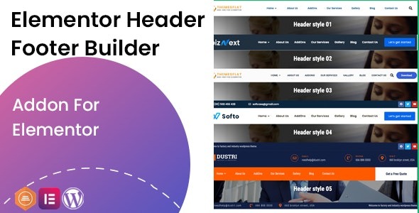 Elementor Header Footer Builder Addon v1.0.3 header和footer设计插件下载