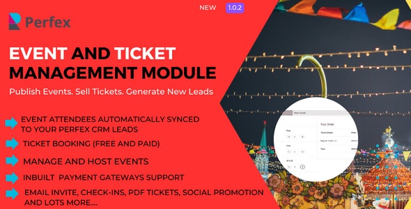 Event Management and Ticket Booking Module for Perfex v1.0.2 Perfex活动管理和订票模块源码下载