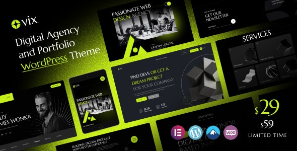 Ovix v1.0.0 – 数字代理和创意作品集 WordPress 主题下载