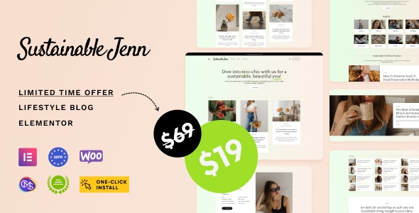 Sustainable Jenn v1.0.1 – 生态生活方式博客 WordPress 主题下载